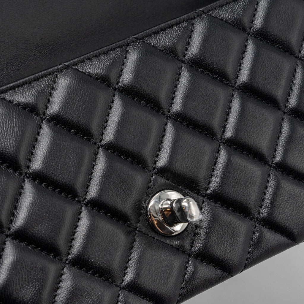 Chanel mini rectangular flap bag lambskin black  (MICROCHIP)