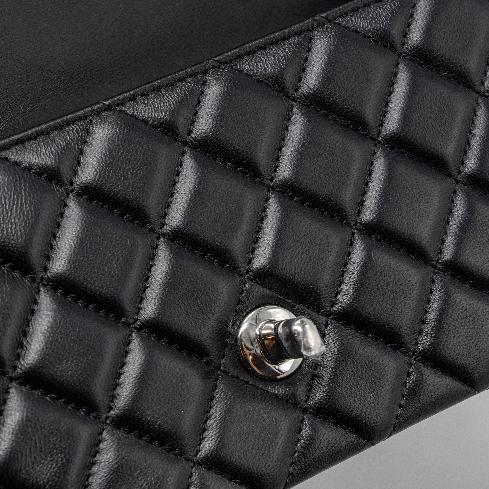 Chanel mini rectangular flap bag lambskin black  (MICROCHIP)