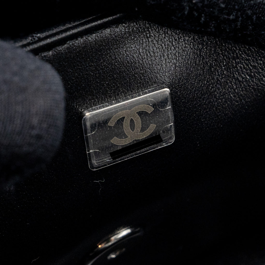Chanel mini rectangular flap bag lambskin black  (MICROCHIP)