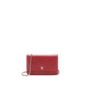 Chanel Camellia Wallet on Chain Lambskin Red