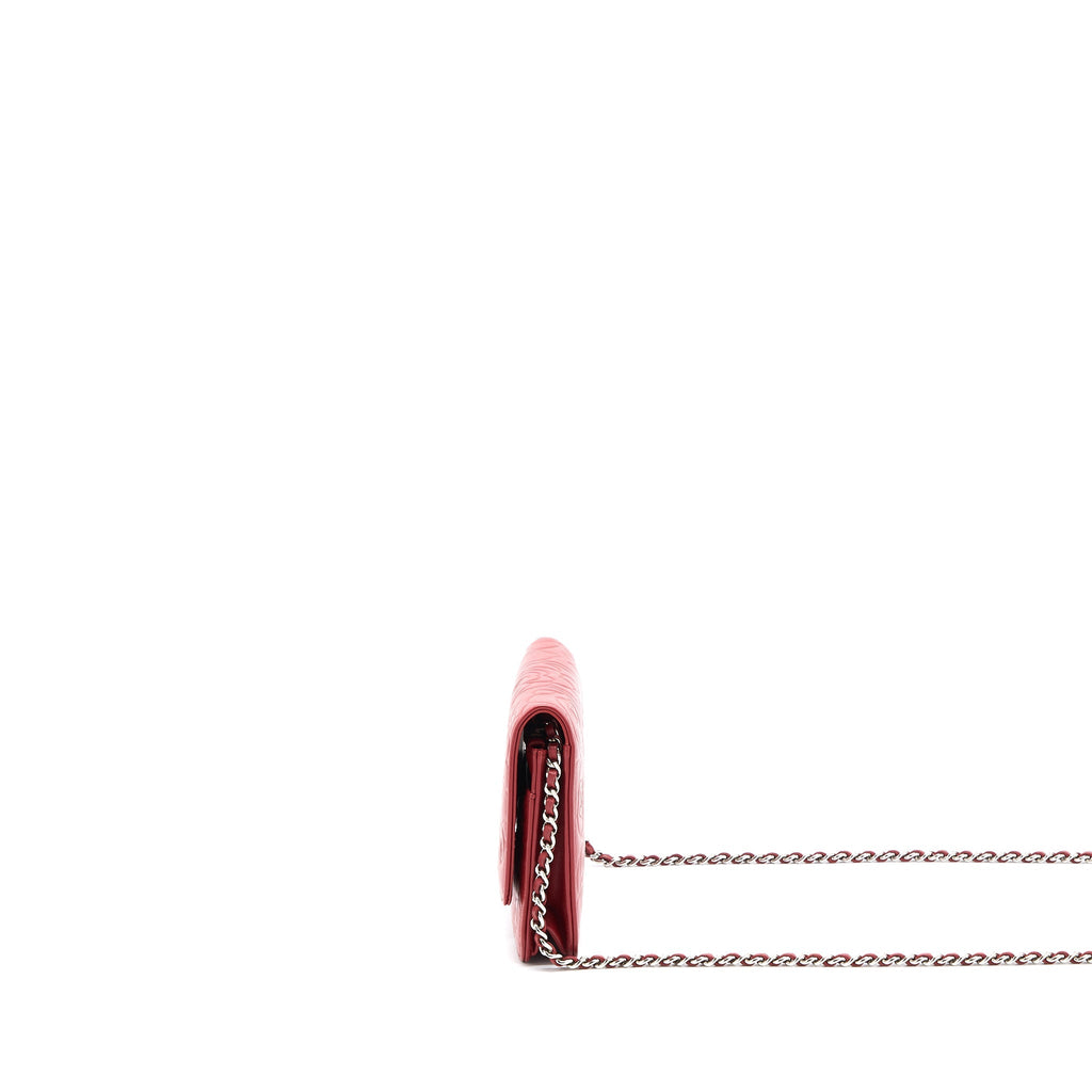Chanel Camellia Wallet on Chain Lambskin Red