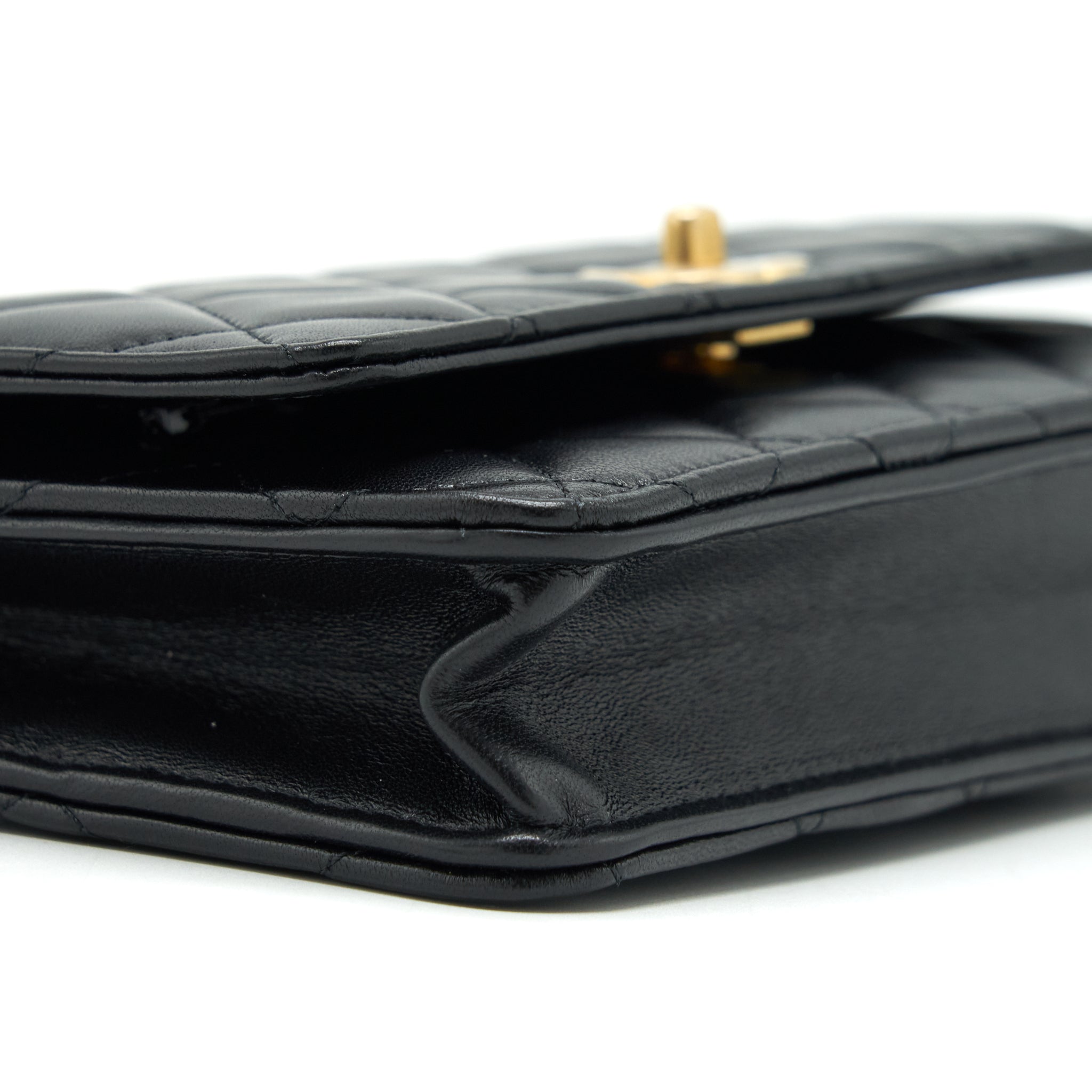 Chanel 22S Pearl Crush Wallet On Chain Lambskin Black