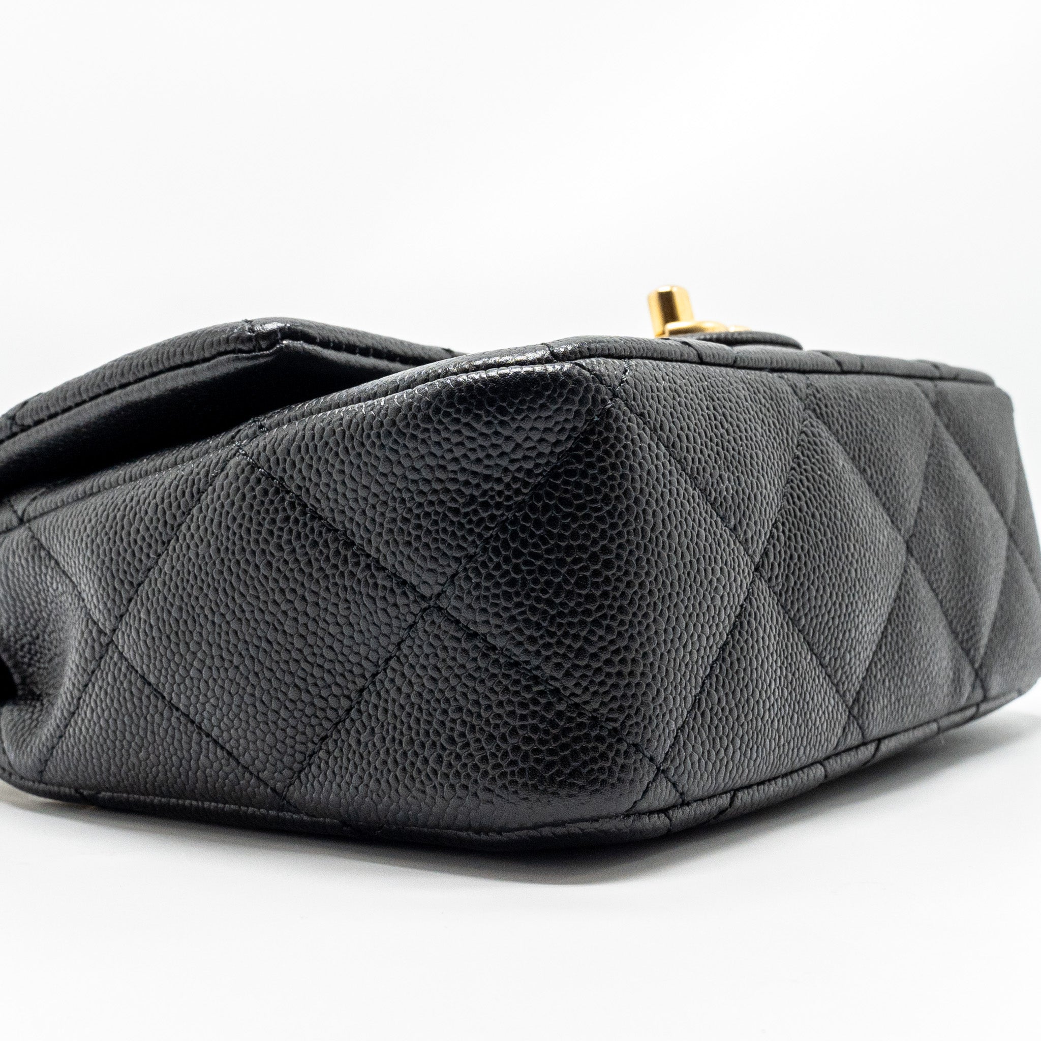 Chanel Coco Love Flap Bag Adjustable Chain Caviar Black  (microchip)