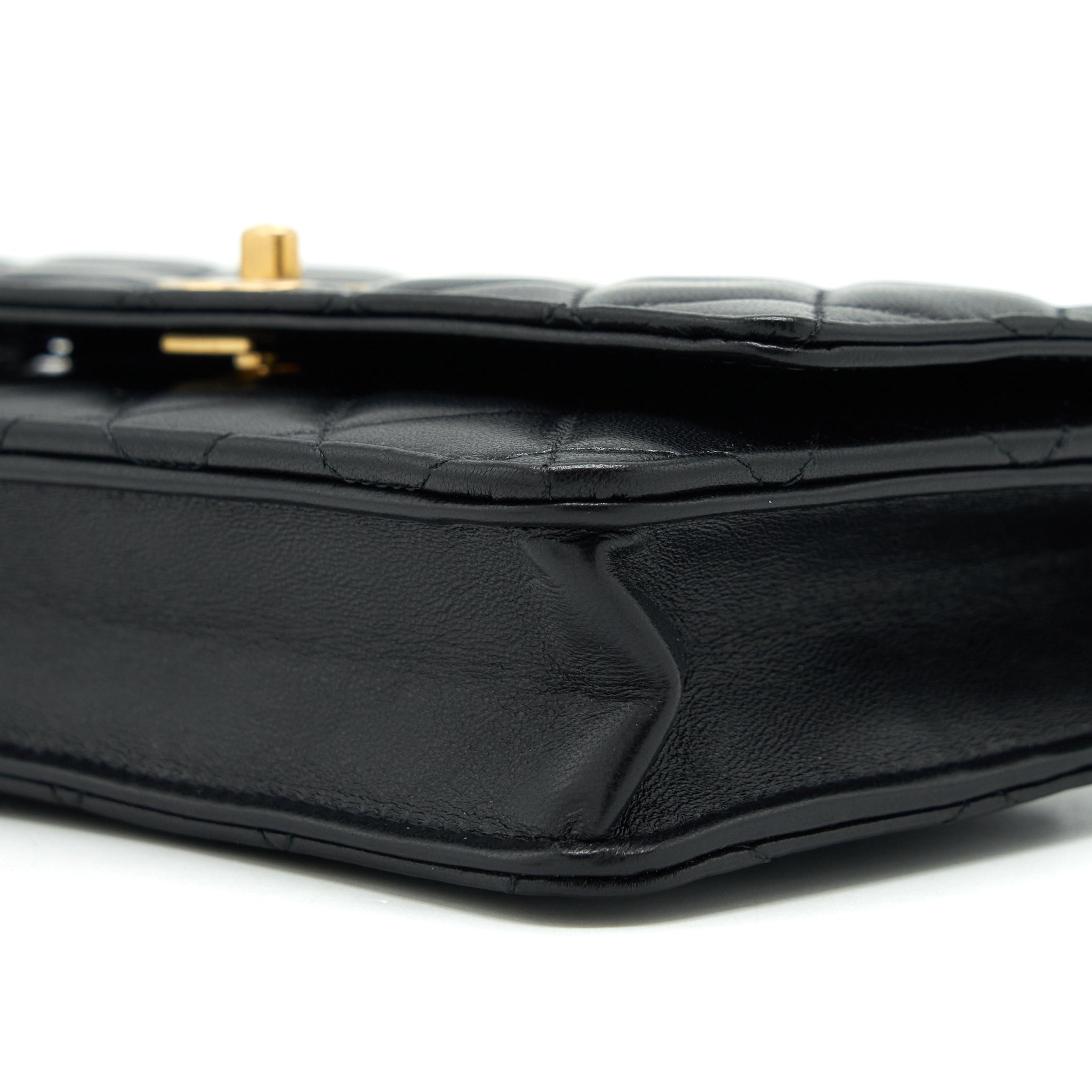 Chanel 22S Pearl Crush Wallet On Chain Lambskin Black
