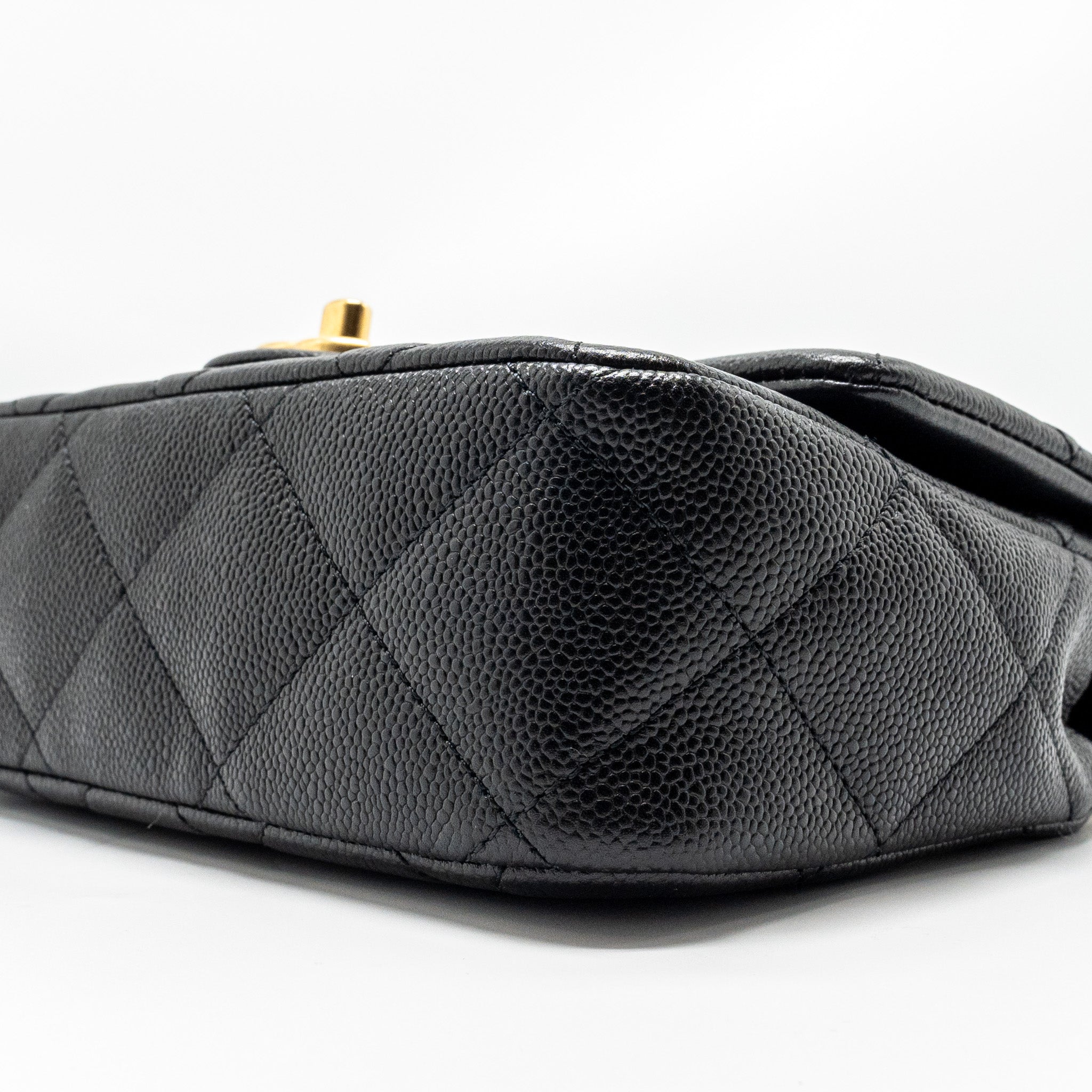 Chanel Coco Love Flap Bag Adjustable Chain Caviar Black  (microchip)