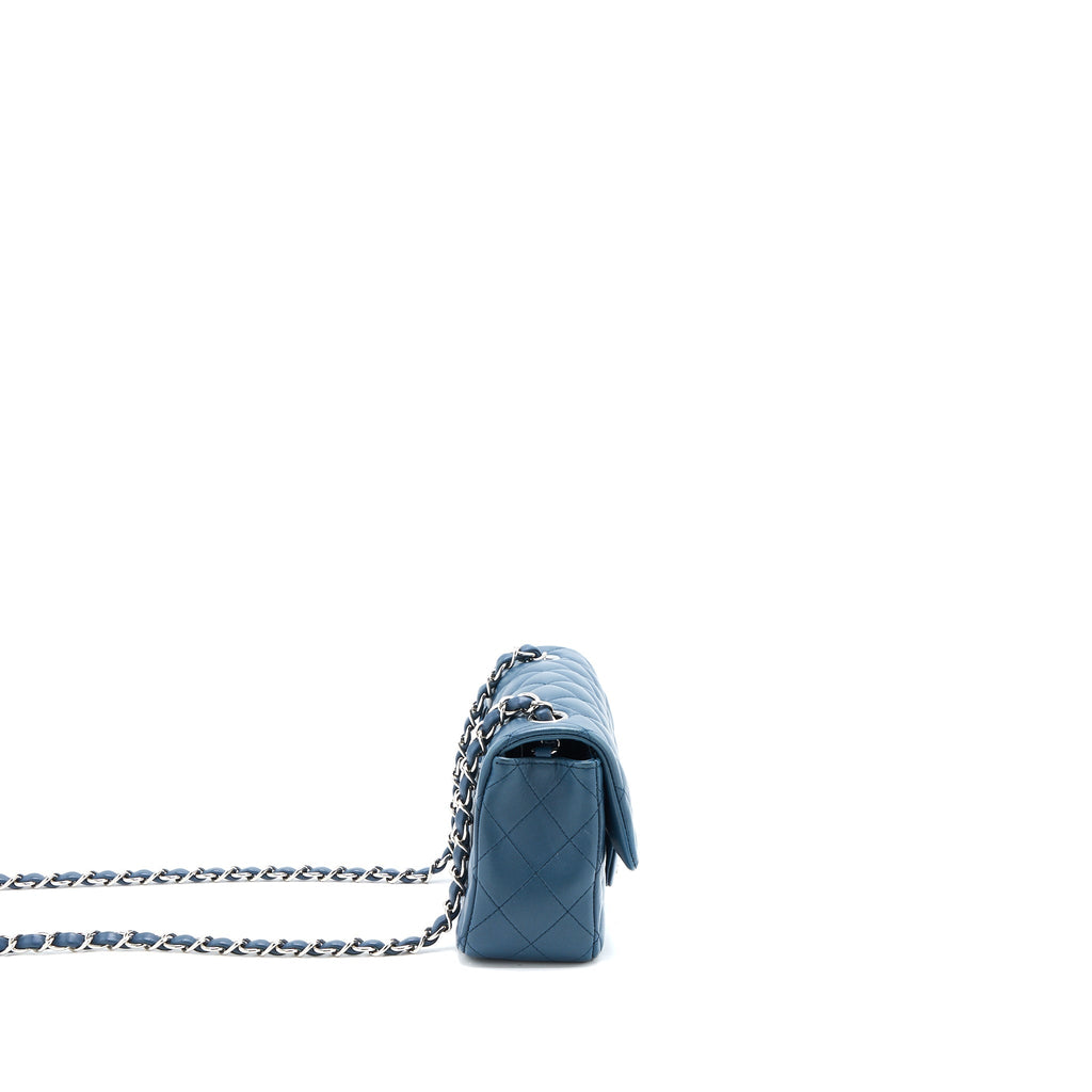 Chanel Mini Rectangular Flap Bag Lambskin Blue