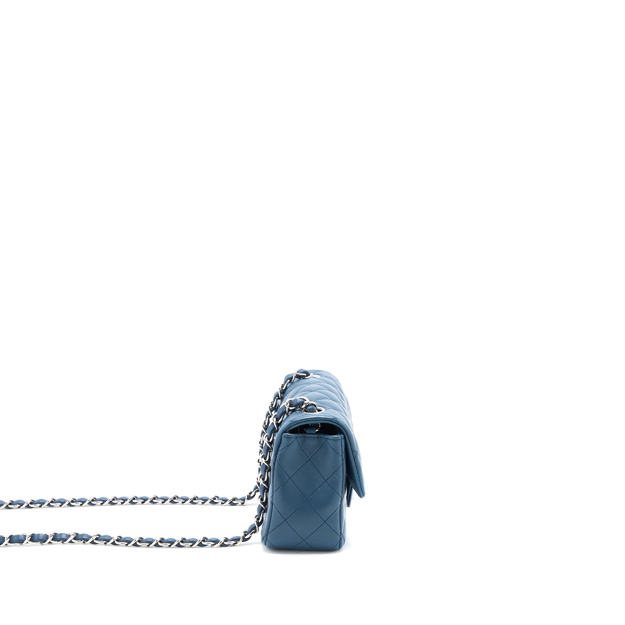 Chanel Mini Rectangular Flap Bag Lambskin Blue