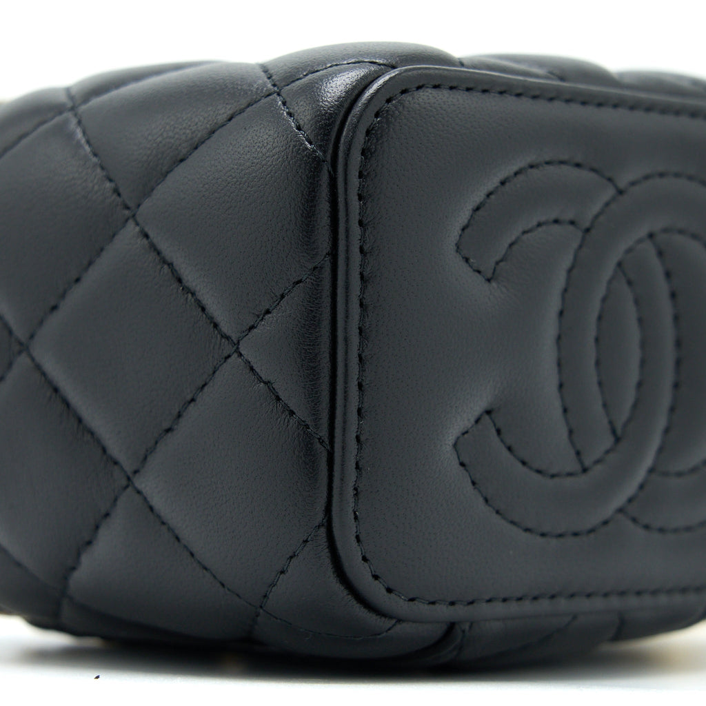 Chanel Pearl Crush Mini Vanity with Chain Lambskin Black  (Microchip)