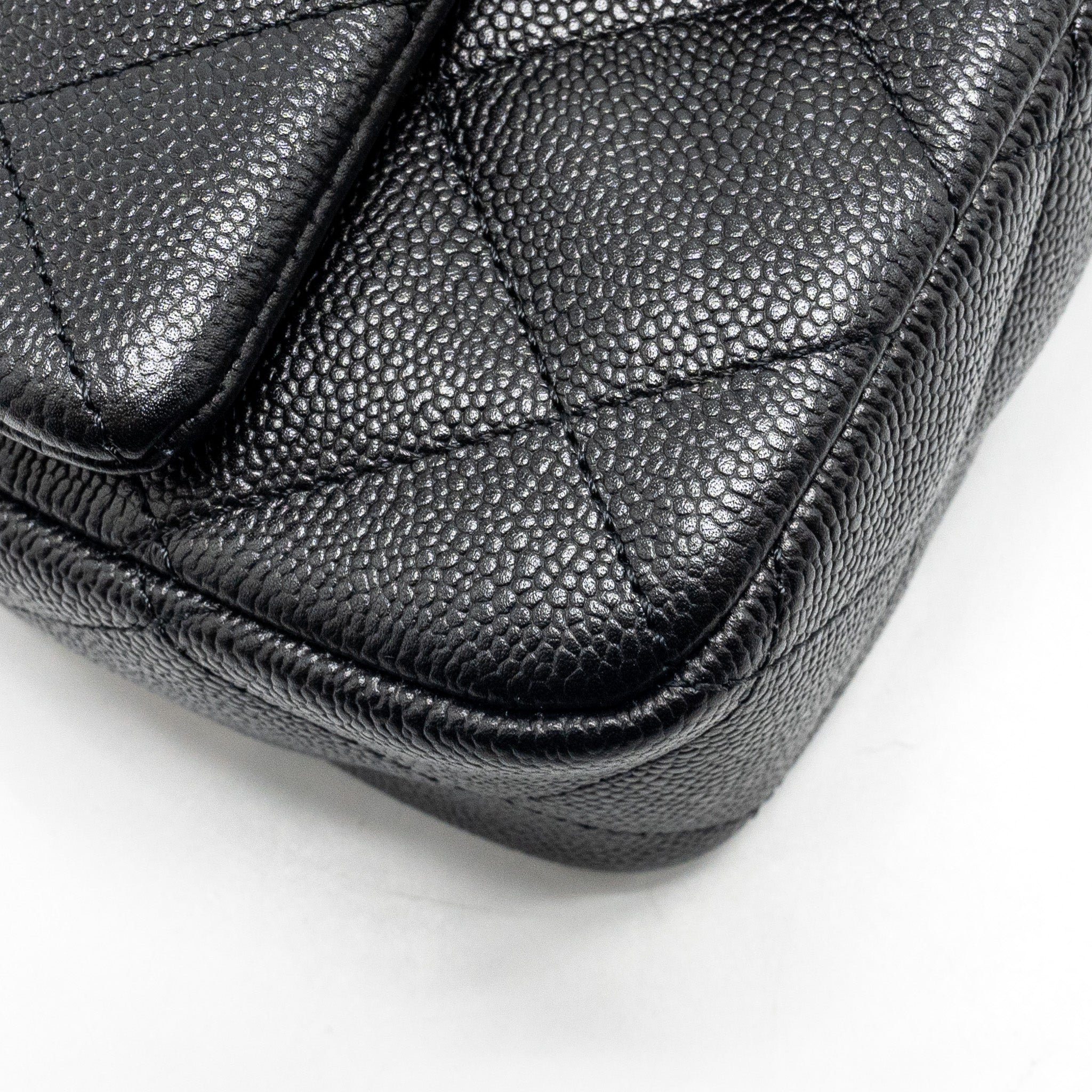 Chanel Coco Love Flap Bag Adjustable Chain Caviar Black  (microchip)