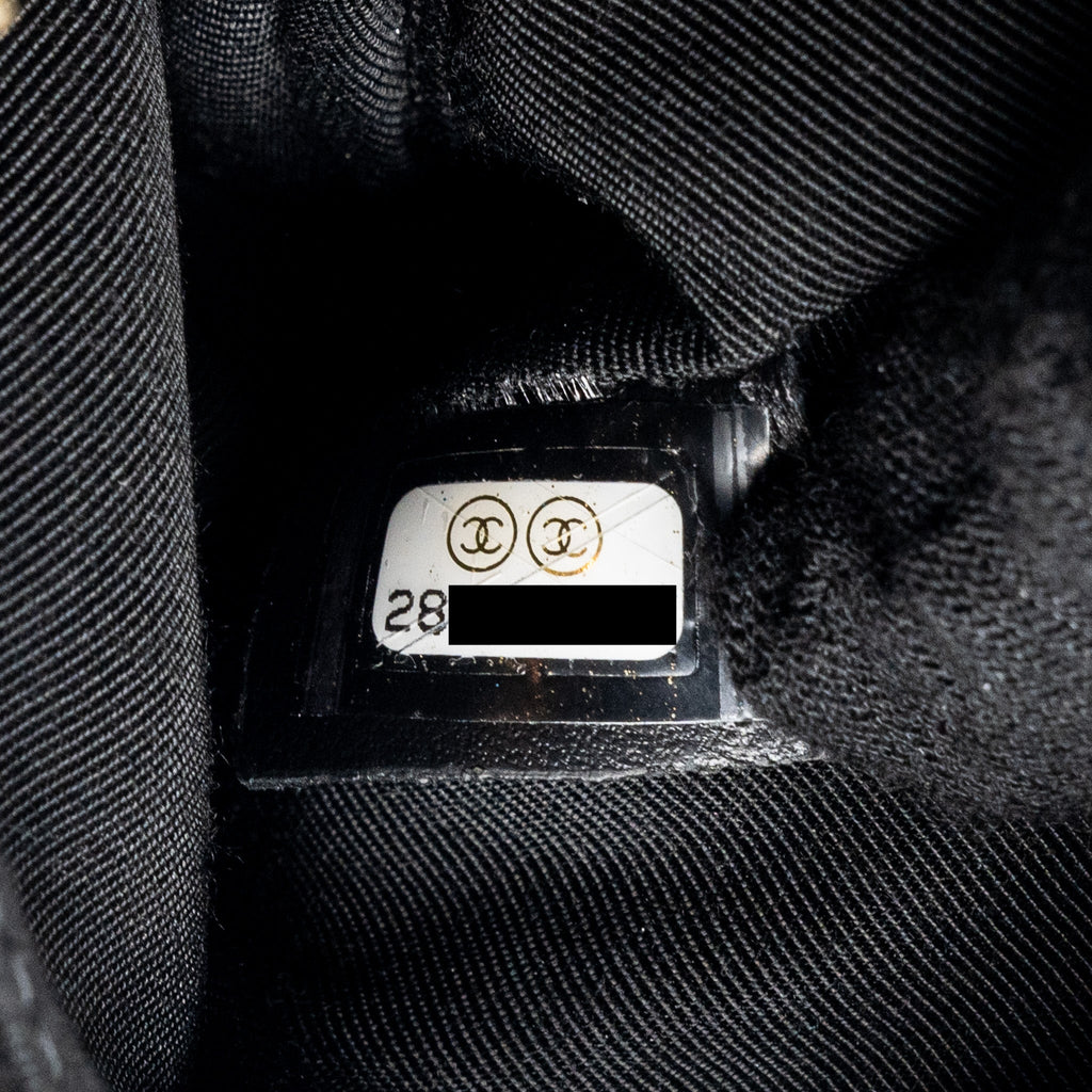 Chanel Small Boy Zip Pouch Shiny Grained Calfskin Black