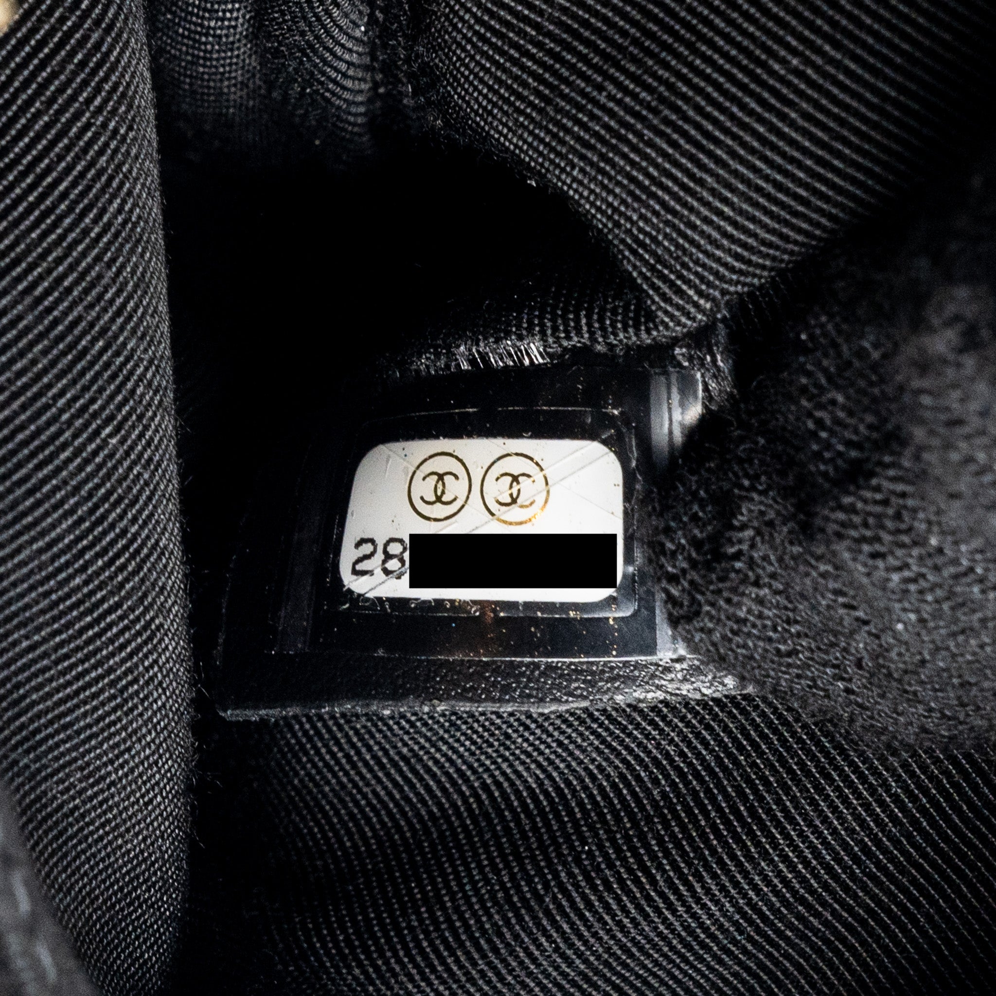 Chanel Small Boy Zip Pouch Shiny Grained Calfskin Black
