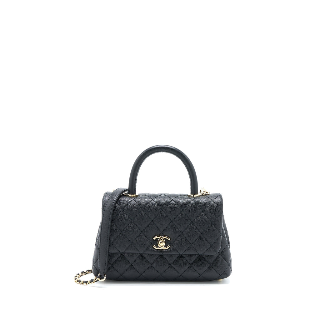 Chanel Small Coco Handle Caviar Black L