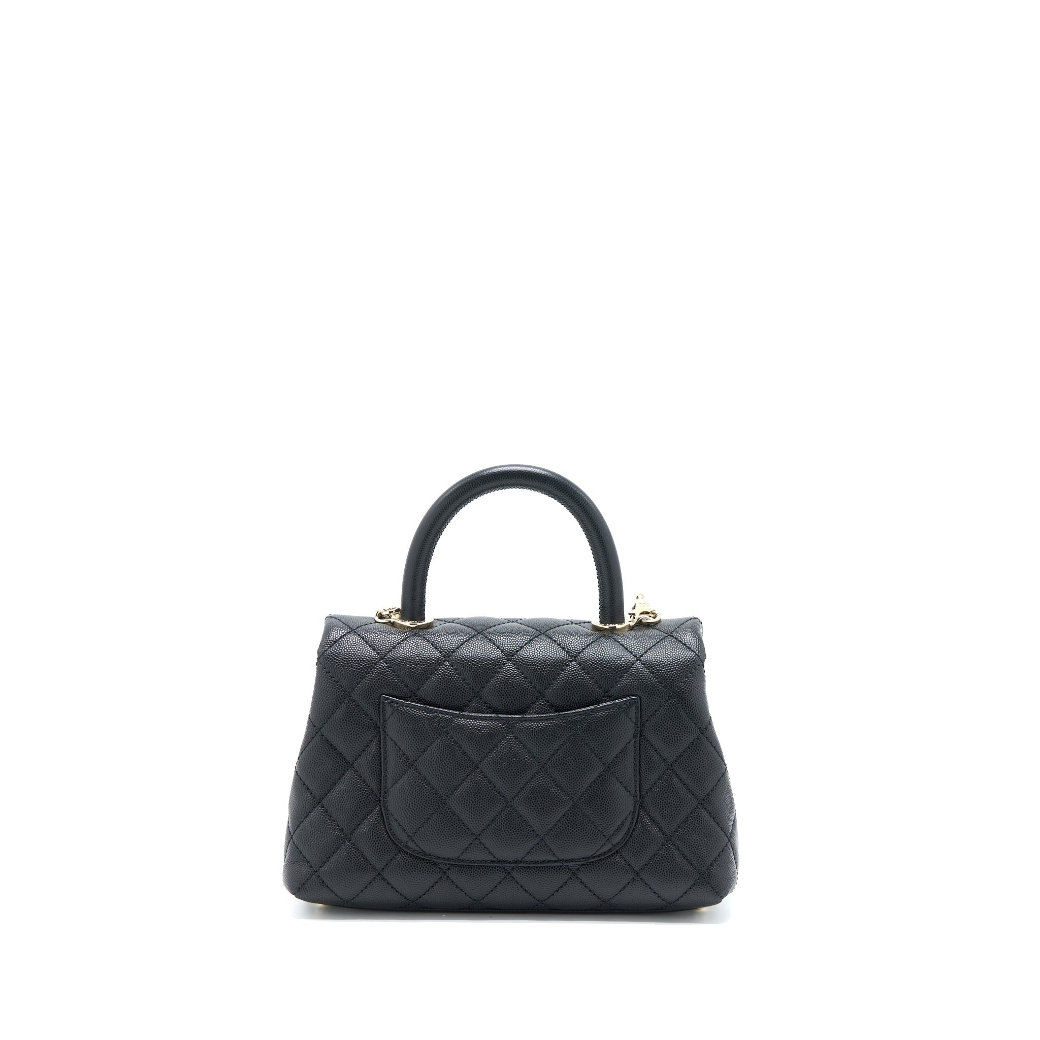 Chanel Small Coco Handle Caviar Black L