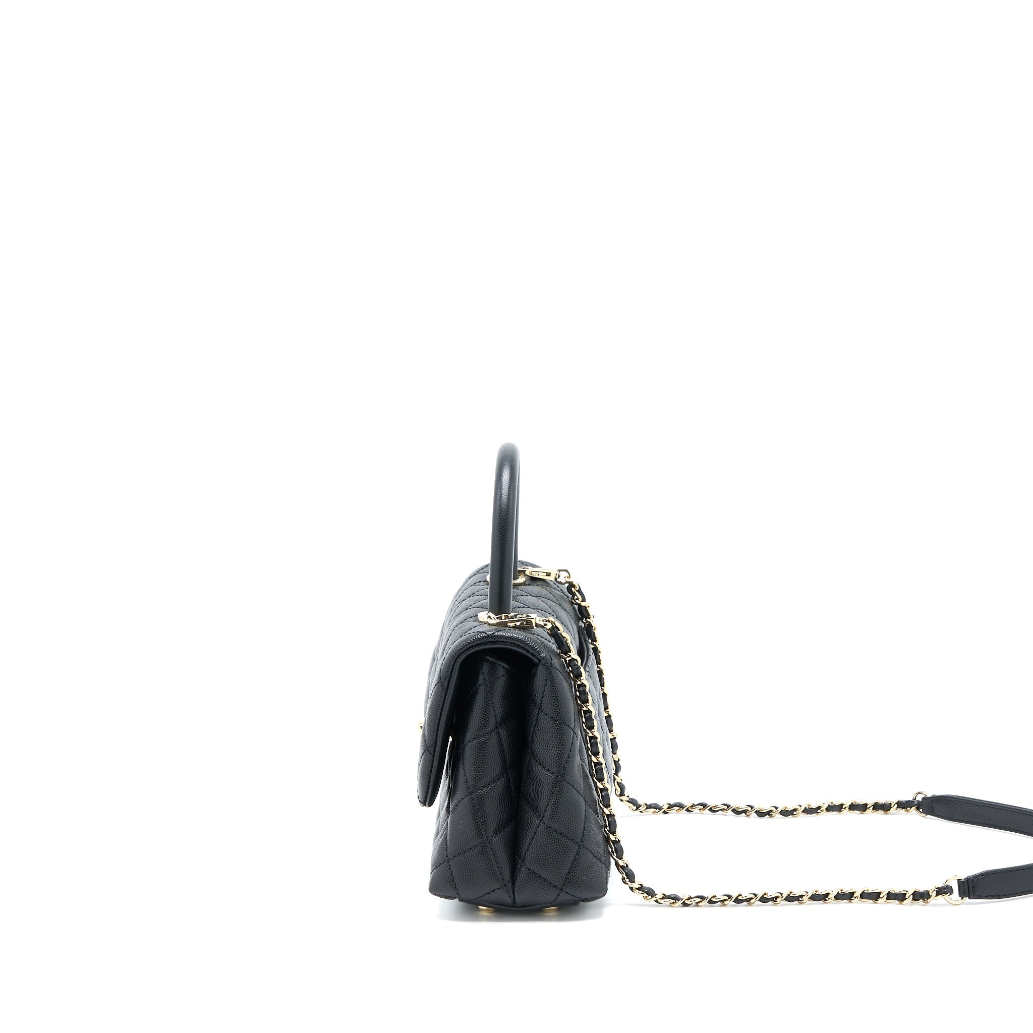 Chanel Small Coco Handle Caviar Black L