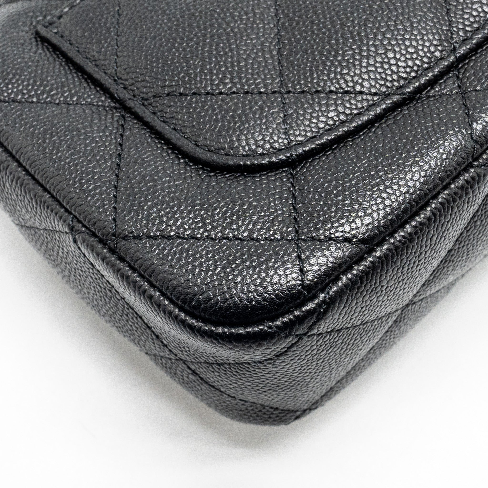 Chanel Coco Love Flap Bag Adjustable Chain Caviar Black  (microchip)