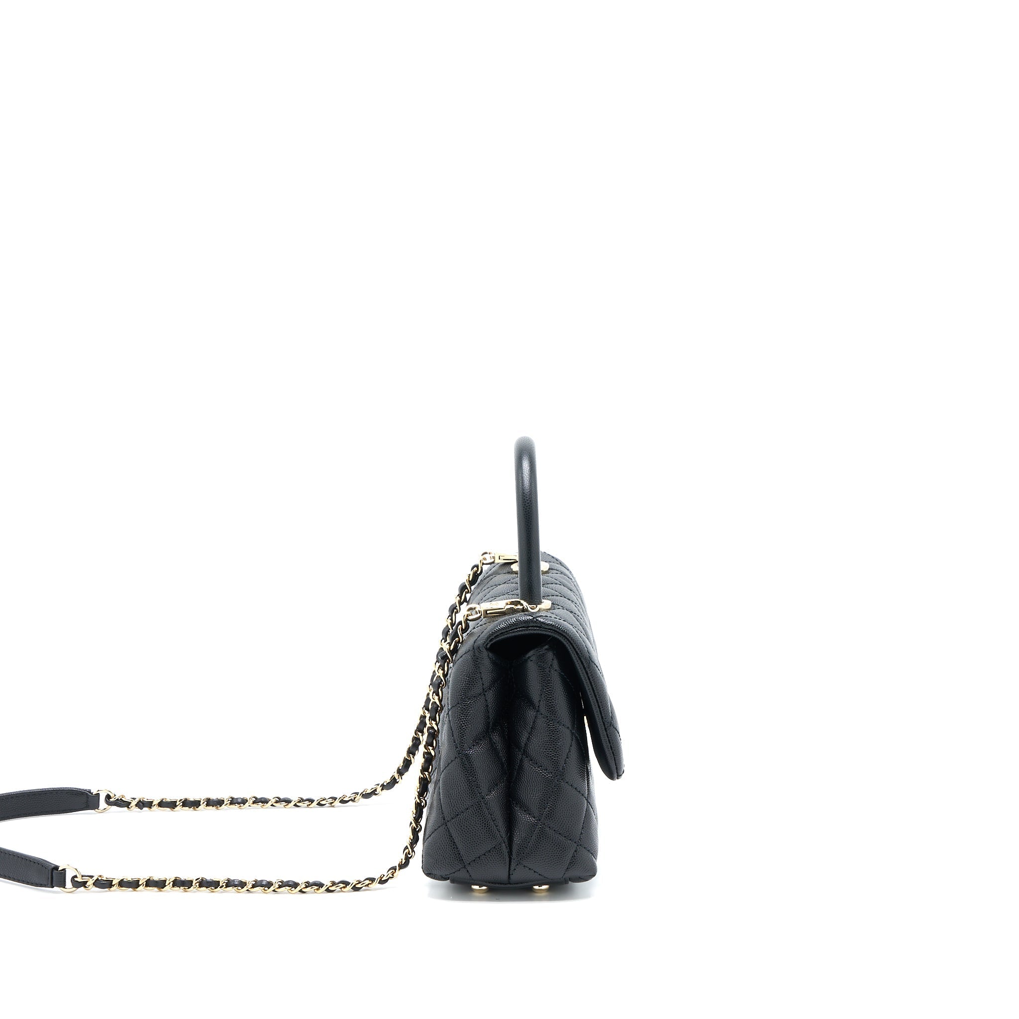 Chanel Small Coco Handle Caviar Black L