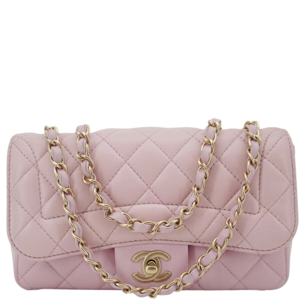CHANEL Mademoiselle Chic Flap Quilted Lambskin Leather Crossbody Bag Pink