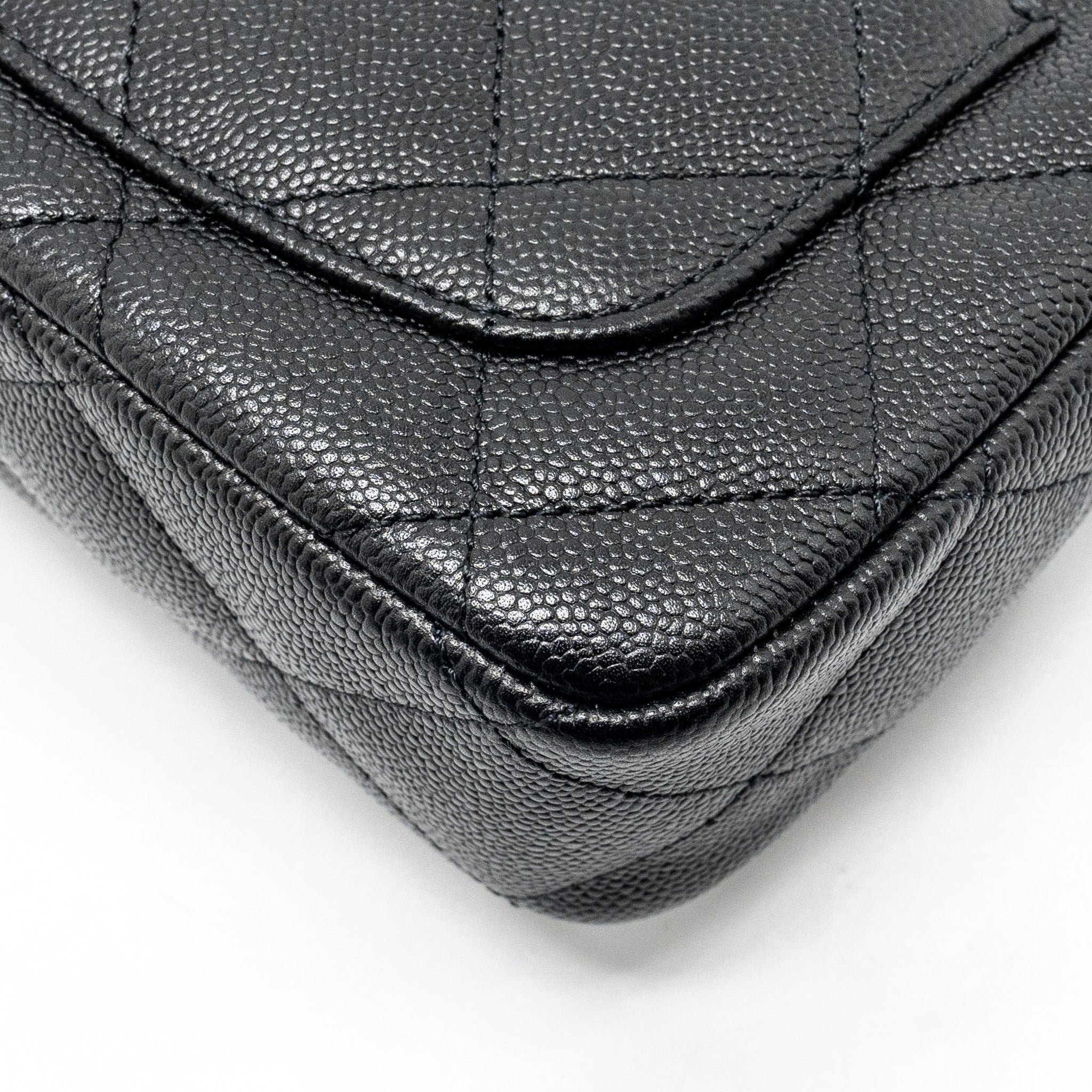 Chanel Coco Love Flap Bag Adjustable Chain Caviar Black  (microchip)