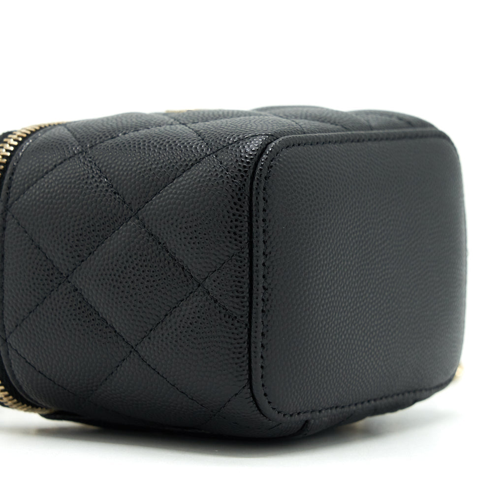 Chanel Mini Vanity With Chain Caviar Black L