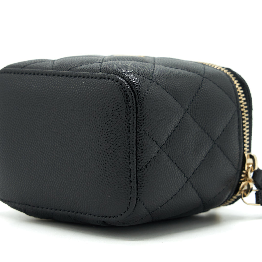 Chanel Mini Vanity With Chain Caviar Black L