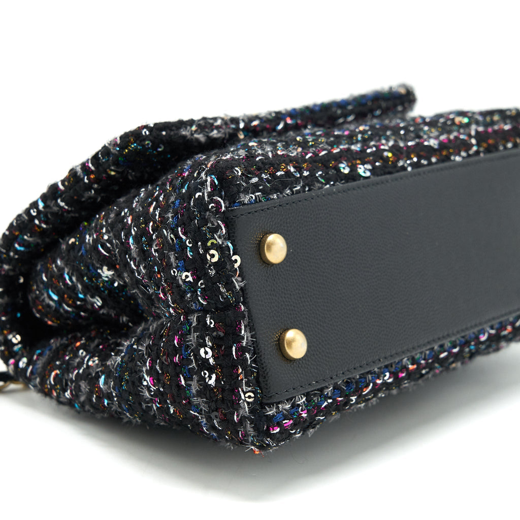 Chanel small tweed coco handle 24cm black