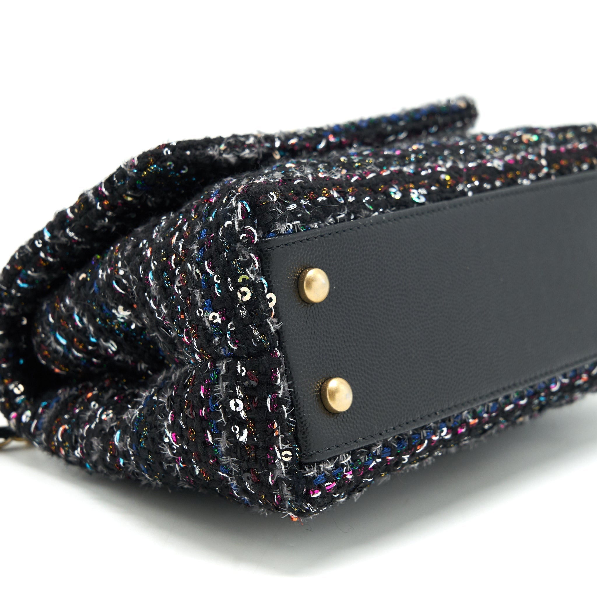 Chanel small tweed coco handle 24cm black