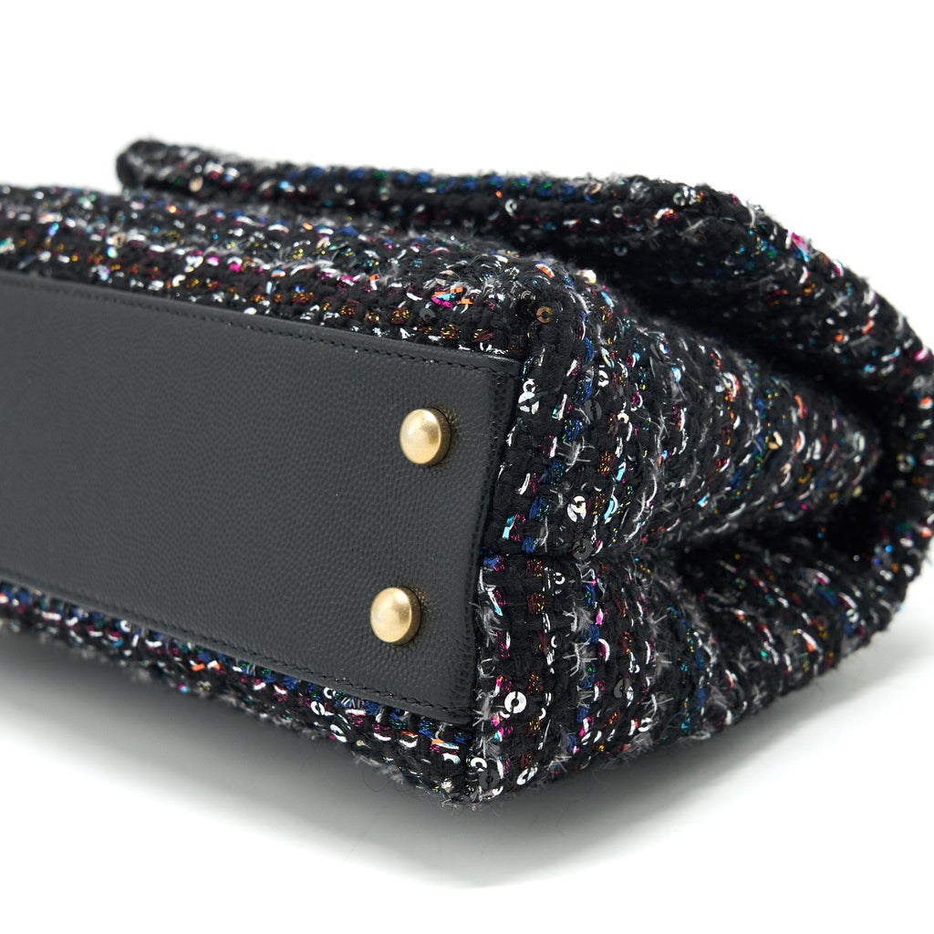 Chanel small tweed coco handle 24cm black