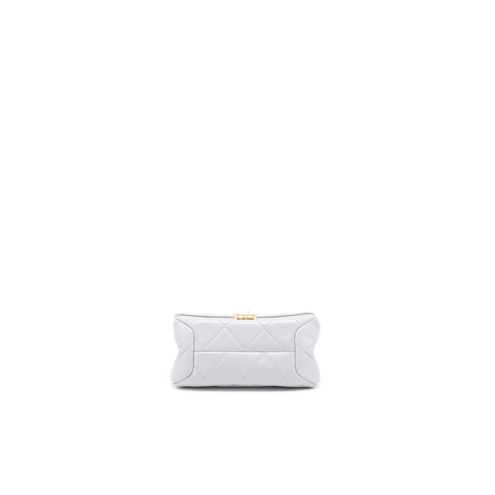 Chanel Quilted Mini Flap Bag Lambskin Light Grey  (Microchip)