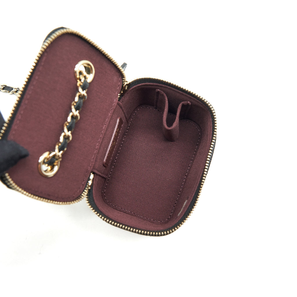 Chanel Mini Vanity With Chain Caviar Black L