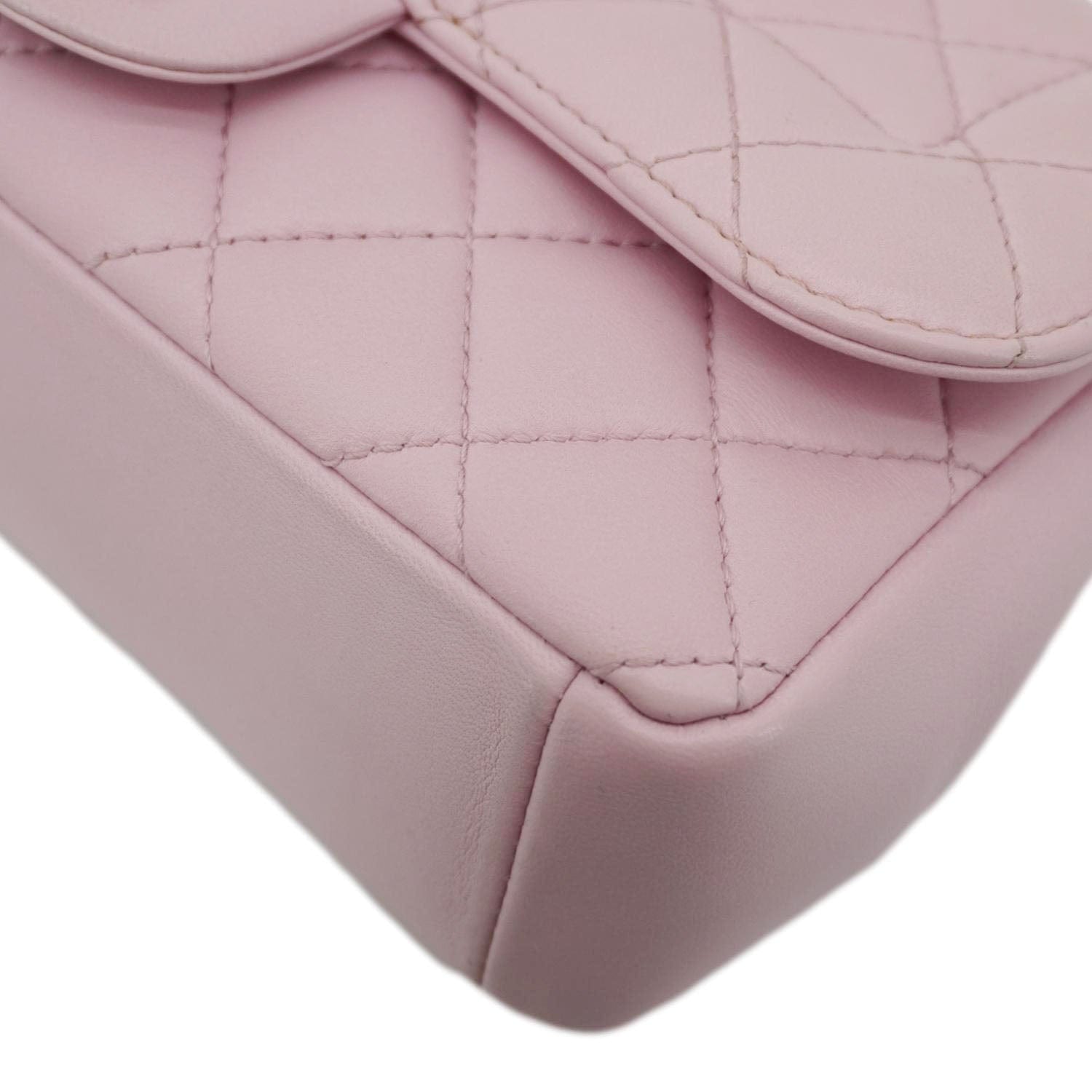 CHANEL Mademoiselle Chic Flap Quilted Lambskin Leather Crossbody Bag Pink