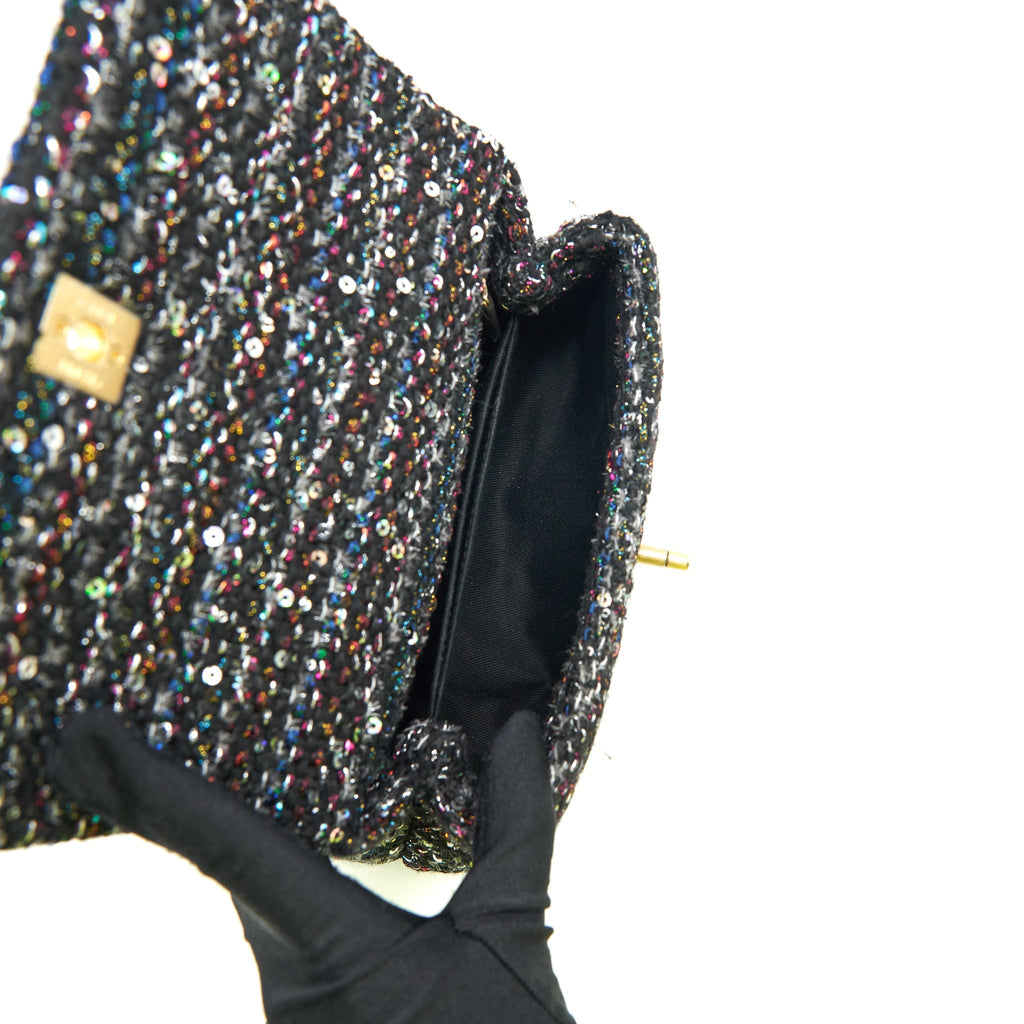 Chanel small tweed coco handle 24cm black