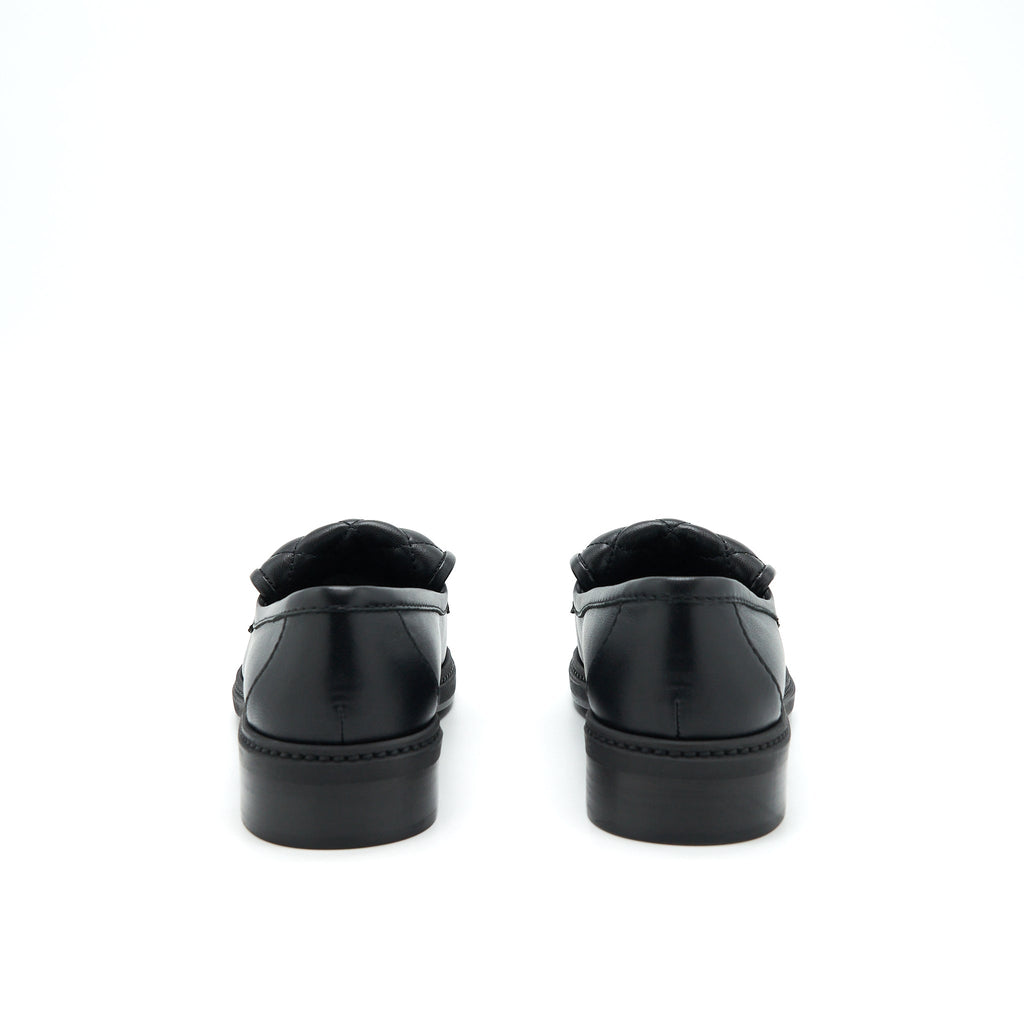 Chanel Size 37 22S Quilted CC Logo Loafer Black L