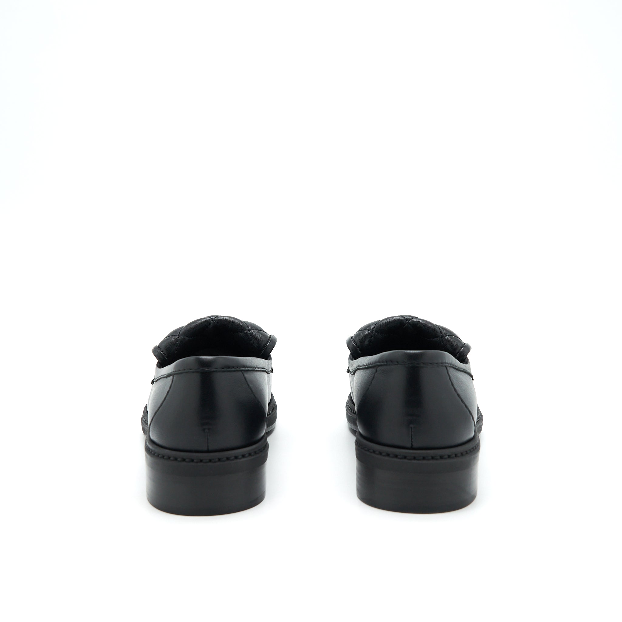 Chanel Size 37 22S Quilted CC Logo Loafer Black L