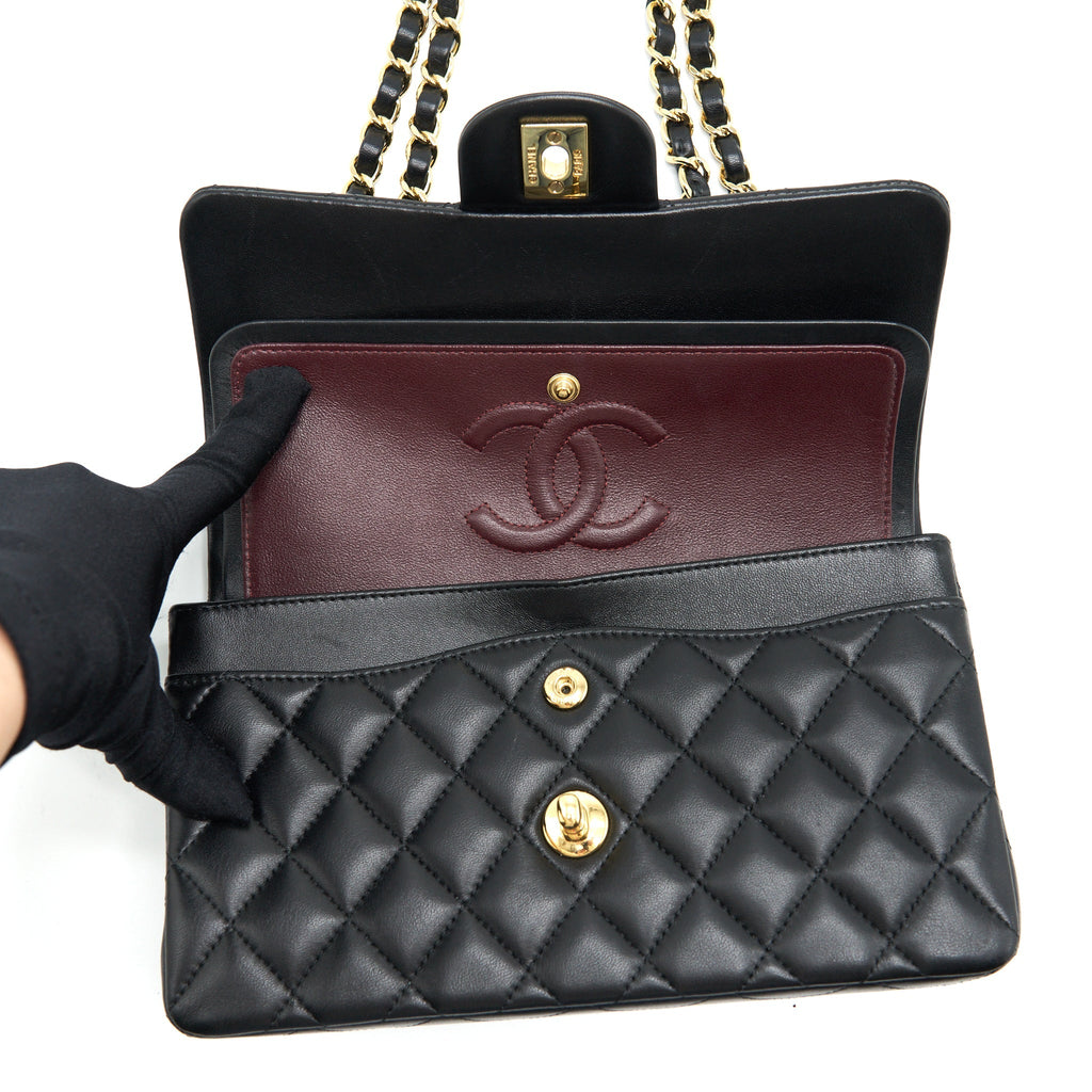 Chanel Small Classic Double Flap Bag Lambskin Black
