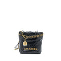 Chanel 23s Mini 22 Bag Aged Calfskin Black Brushed  (Microchip)