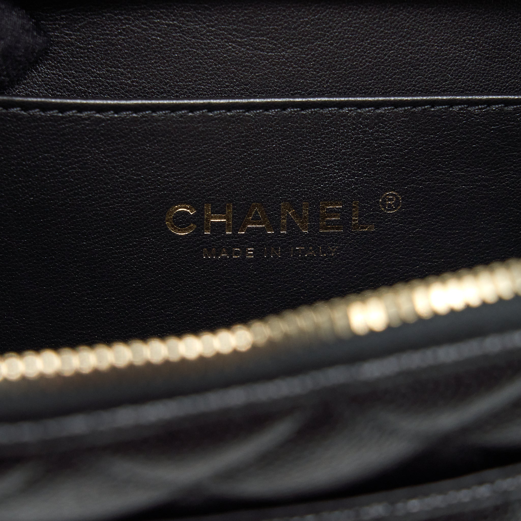 Chanel 22S Letter Top Handle Small Vanity Case Caviar Black Brushed