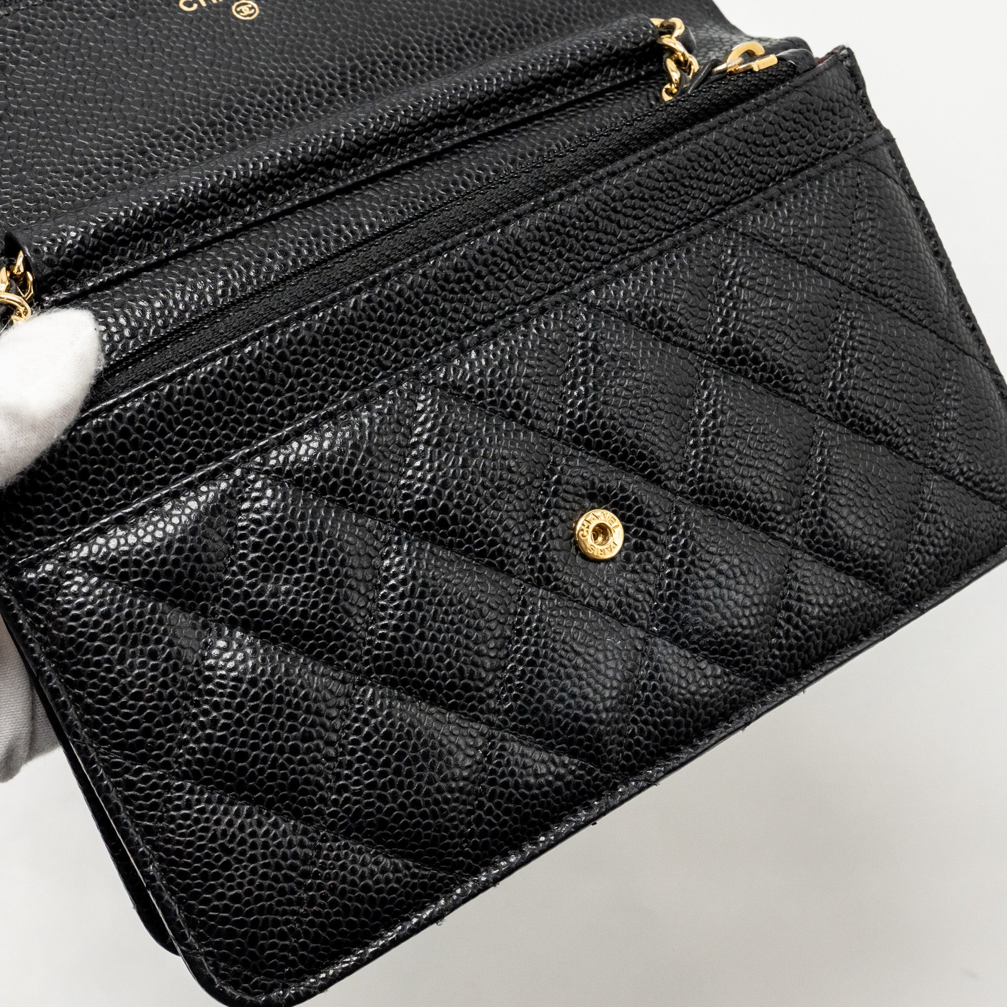 CHANEL Classic Wallet On Chain Caviar Black