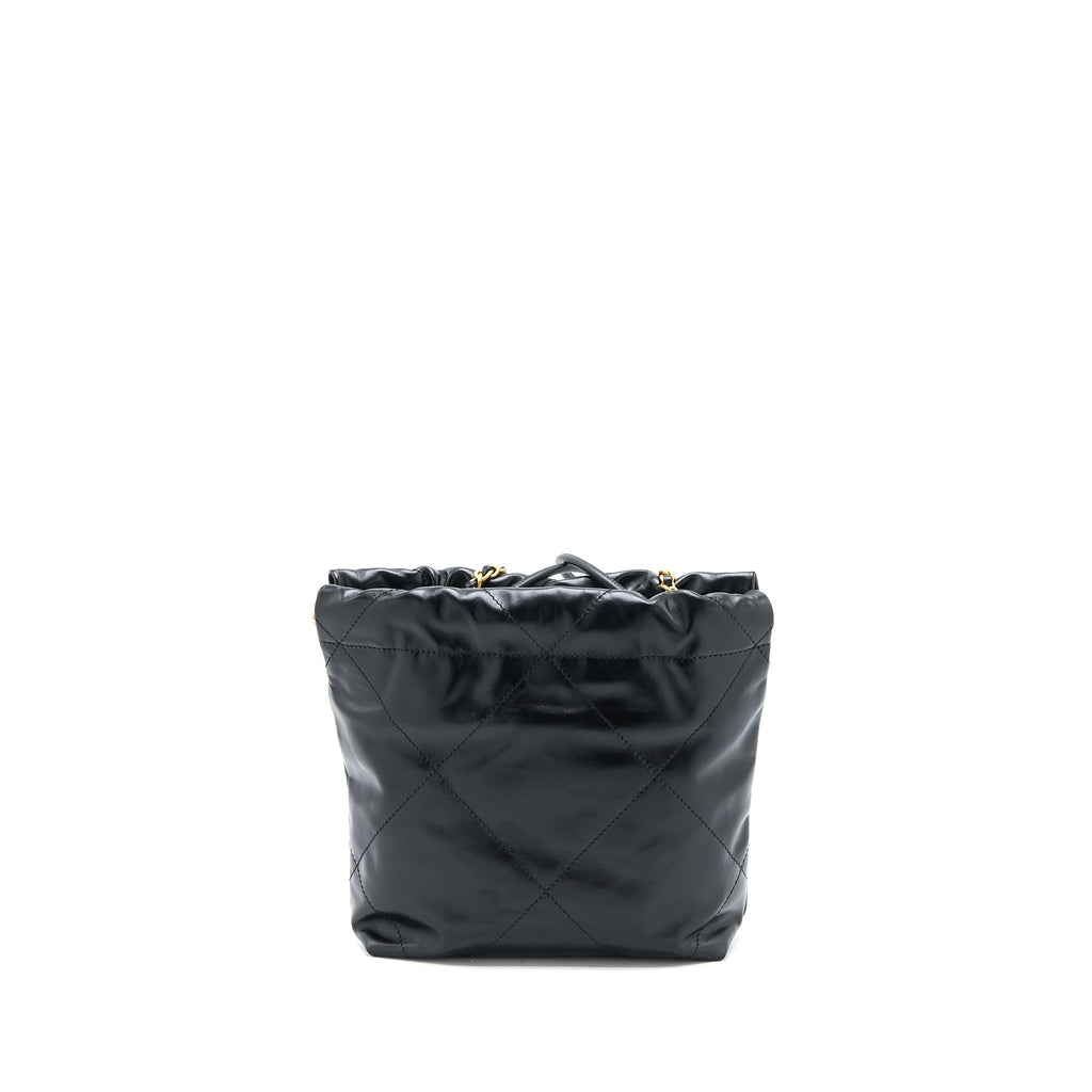 Chanel 23s Mini 22 Bag Aged Calfskin Black Brushed  (Microchip)