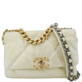 CHANEL Iridescent 19 Flap Calfskin Quilted Leather Shoulder Bag Metallic Gold