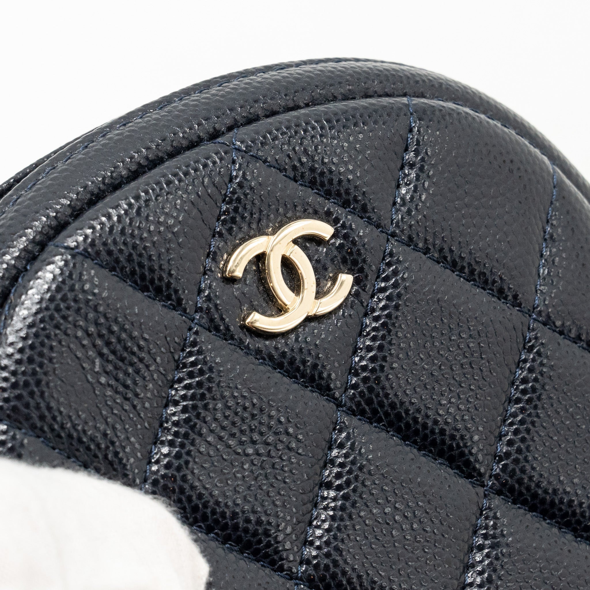 Chanel Mini Zipper Coin Purse Caviar Navy L