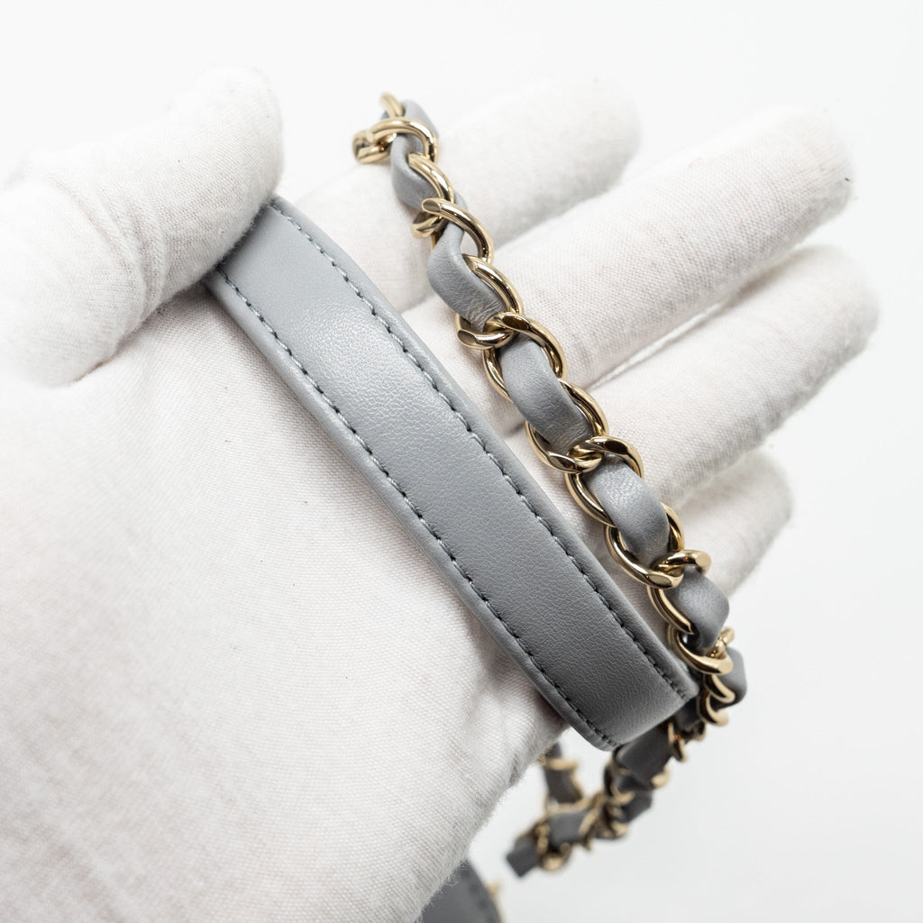 CHANEL Trendy CC Top Handle Vanity With Chain Lambskin Grey L