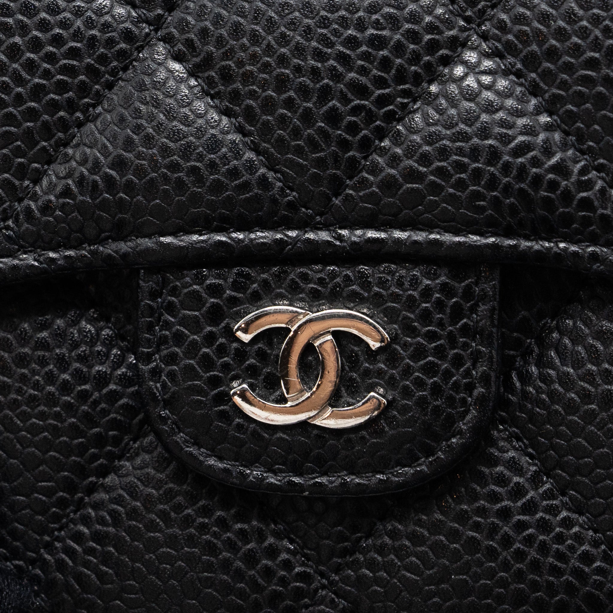 Chanel classic compact wallet caviar black