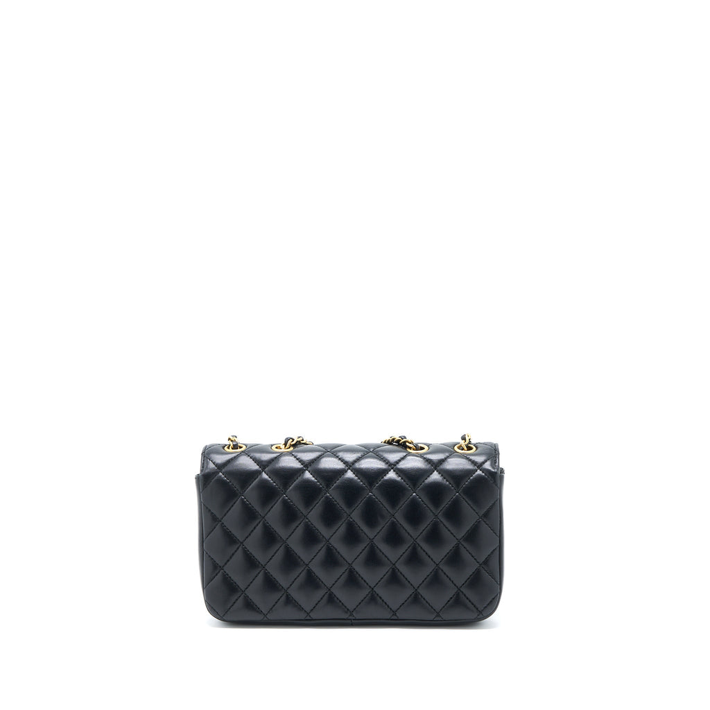 Chanel Small Enamel CC Flap Bag Lambskin Black