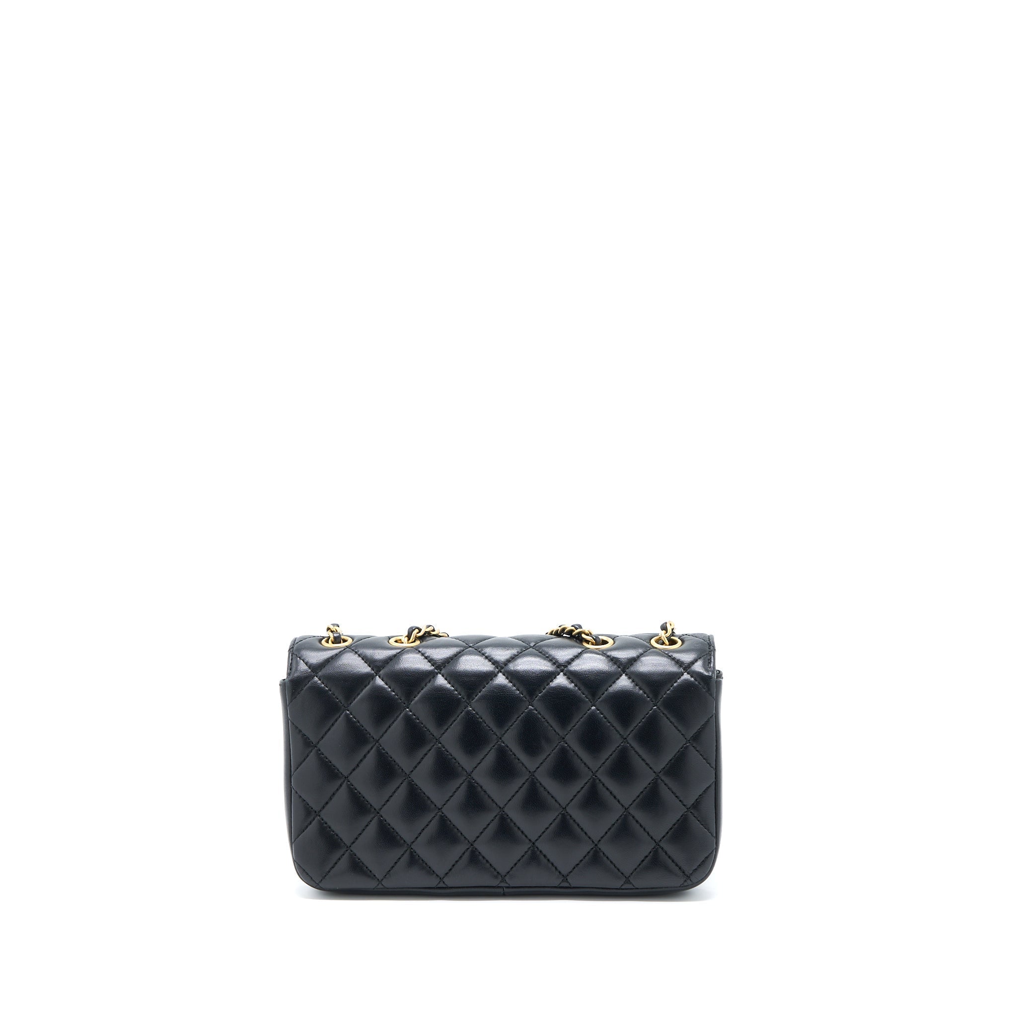 Chanel Small Enamel CC Flap Bag Lambskin Black