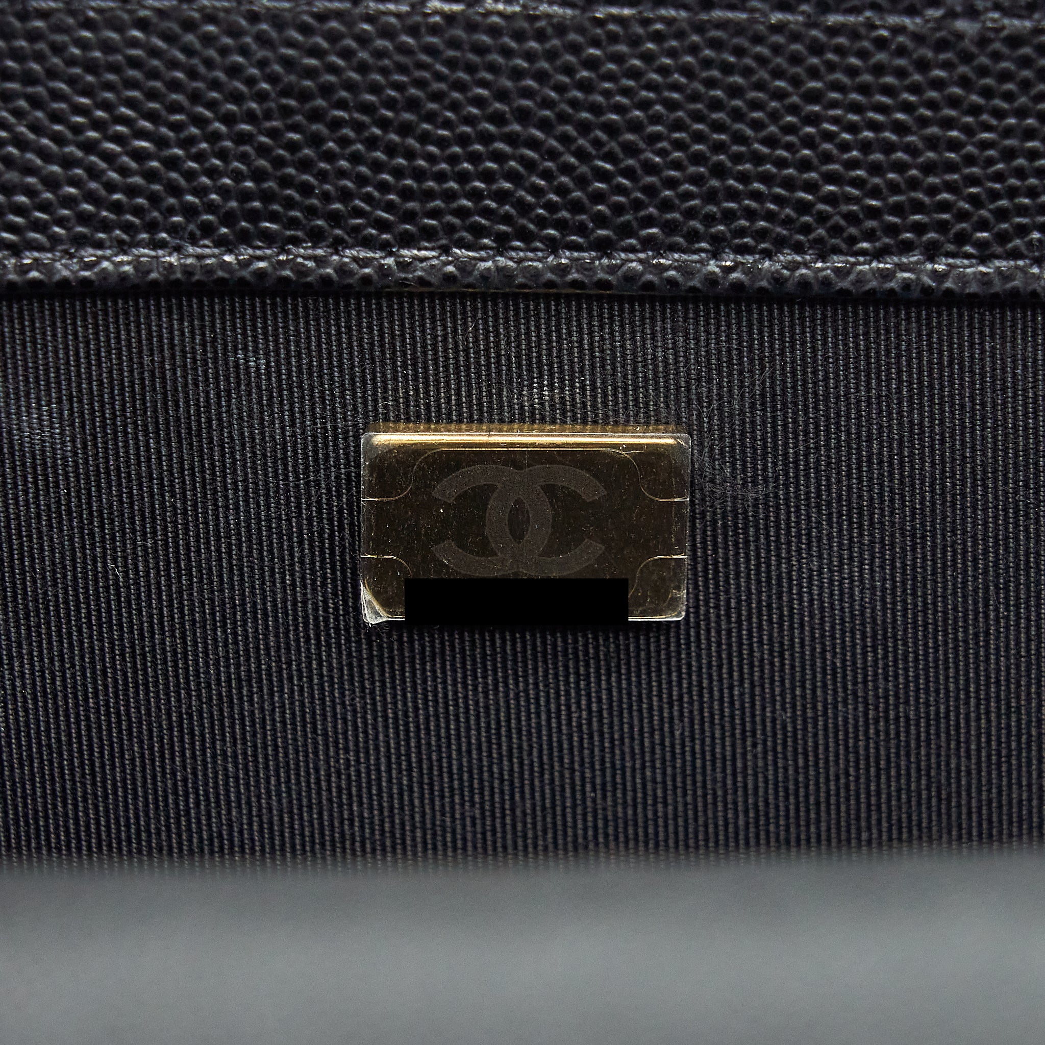 Chanel Medium Boy Bag Caviar Black With Brushed