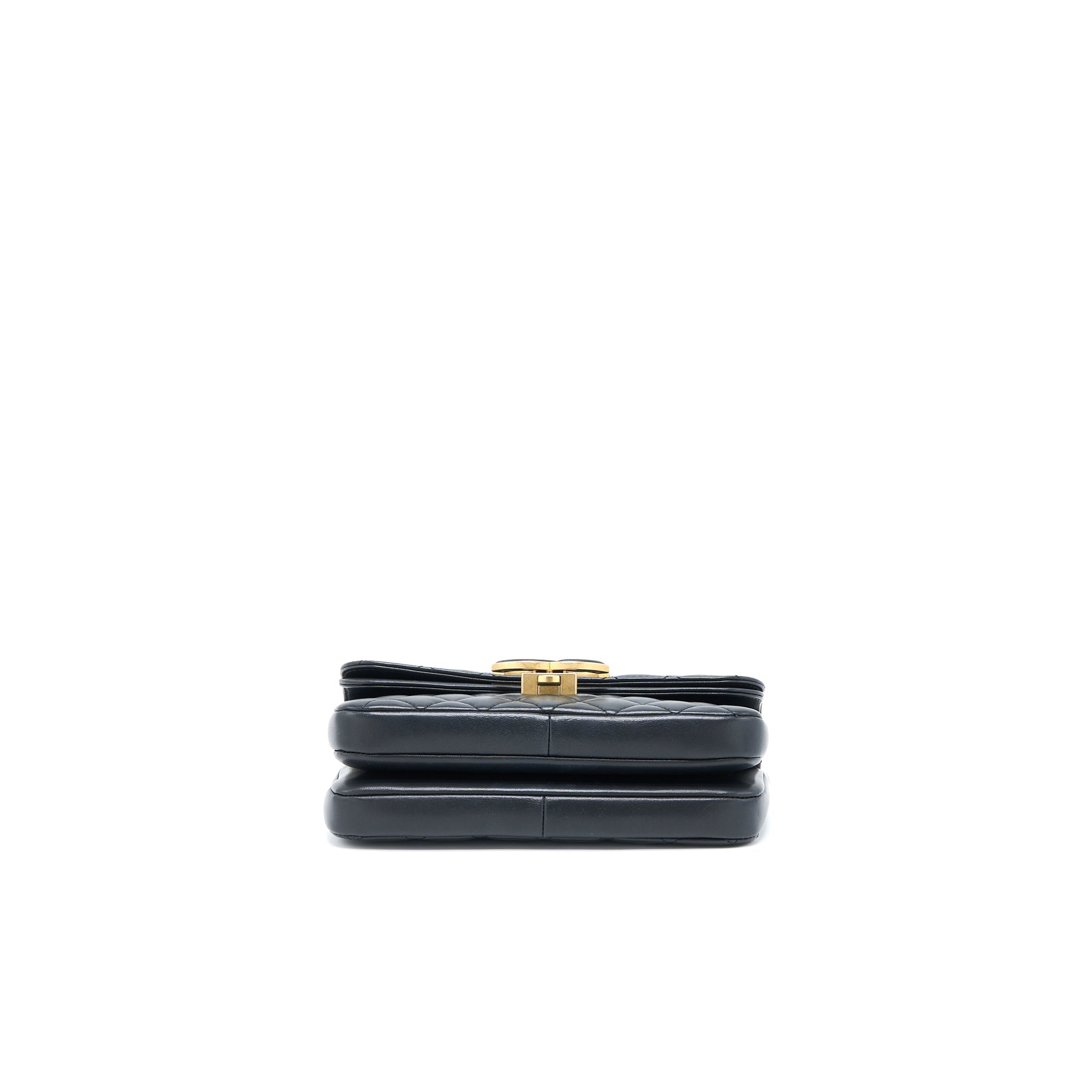 Chanel Small Enamel CC Flap Bag Lambskin Black