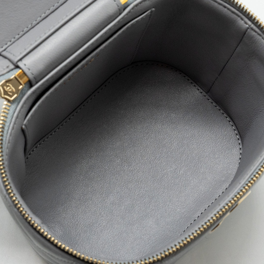 CHANEL Trendy CC Top Handle Vanity With Chain Lambskin Grey L