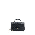 Chanel Top Handle Mini Rectangular Flap Bag Lambskin Black L (Microchip)