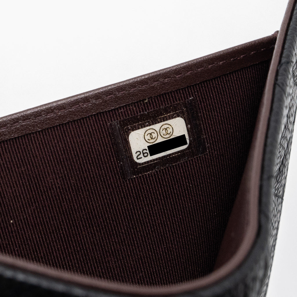 Chanel classic compact wallet caviar black