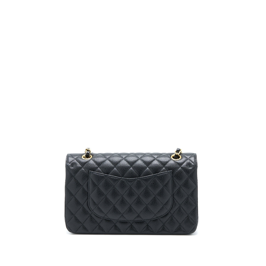 Chanel Medium Classic Double Flap Bag Caviar Black  (Microchip)